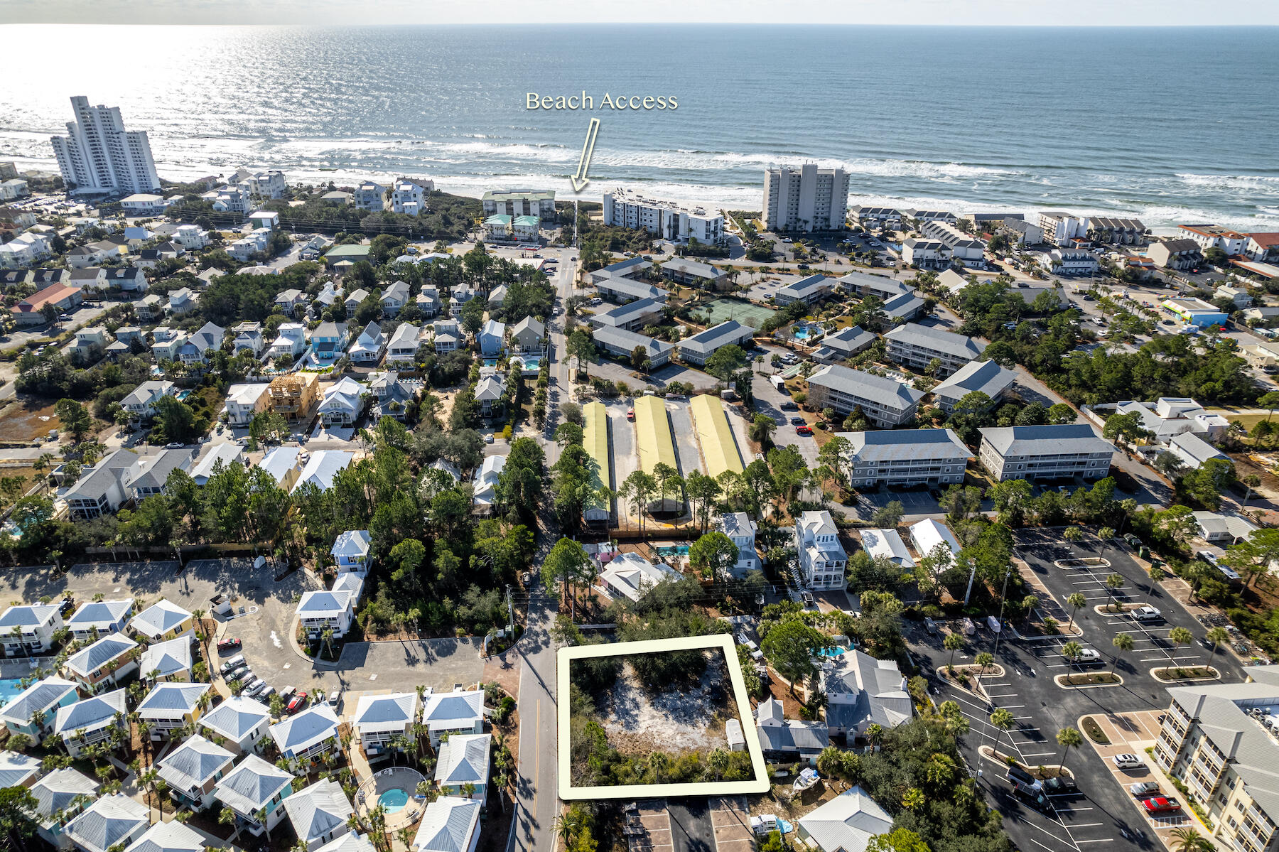 an aerial view of multiple house