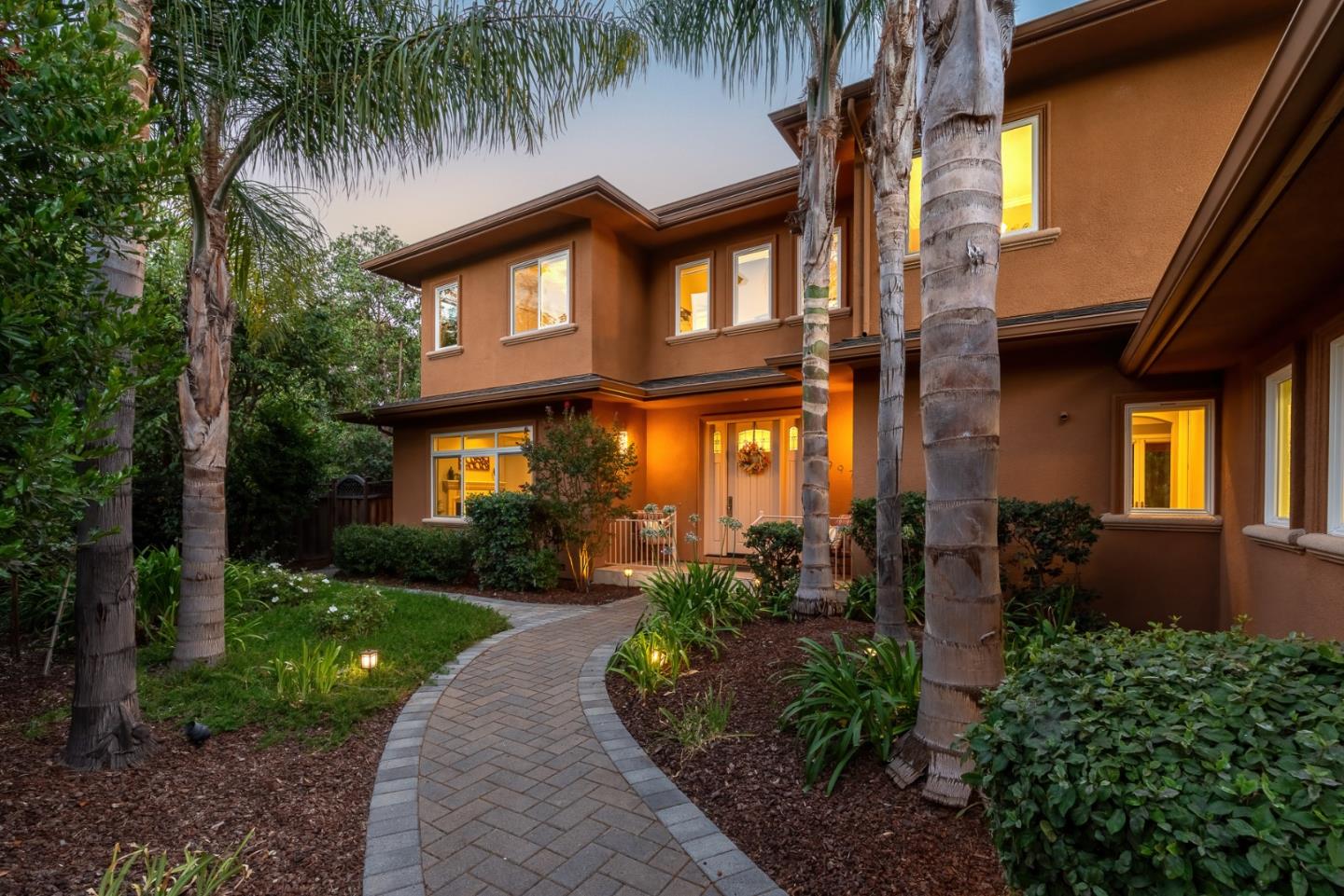 a front view of a house having yard