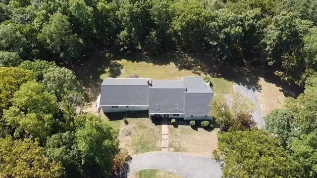 an aerial view of a house