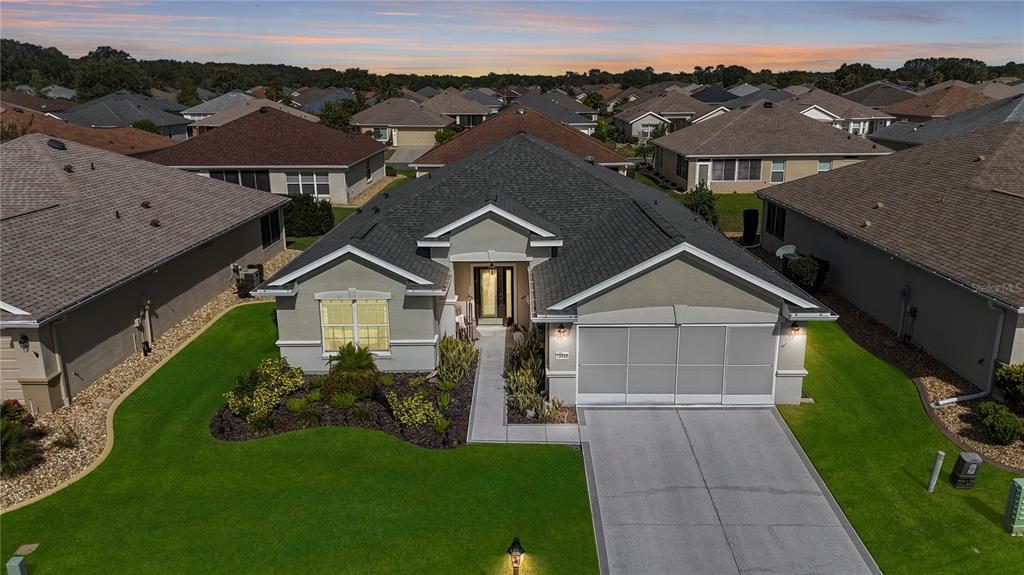 an aerial view of a house