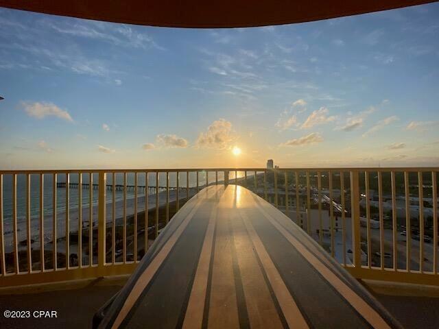 a view of balcony and ocean