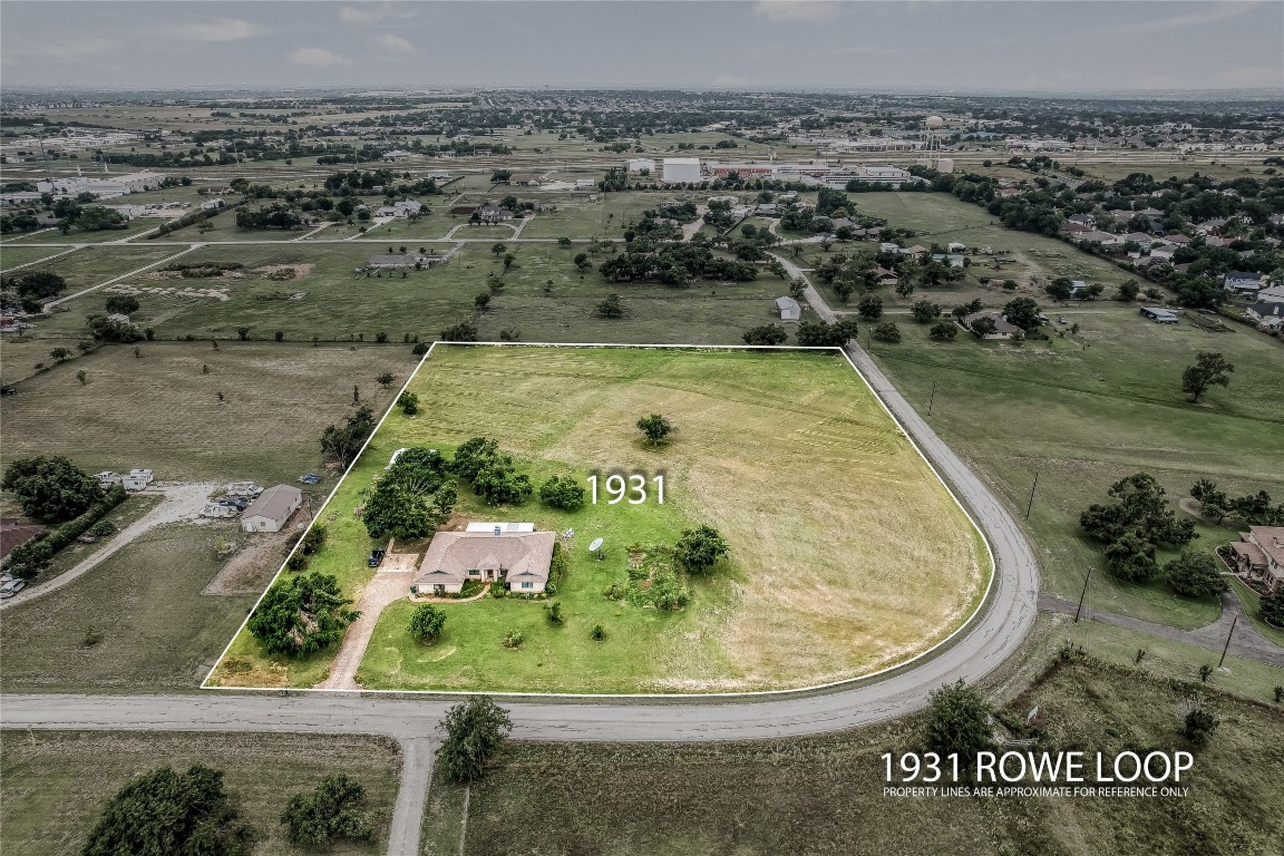 an aerial view of a house