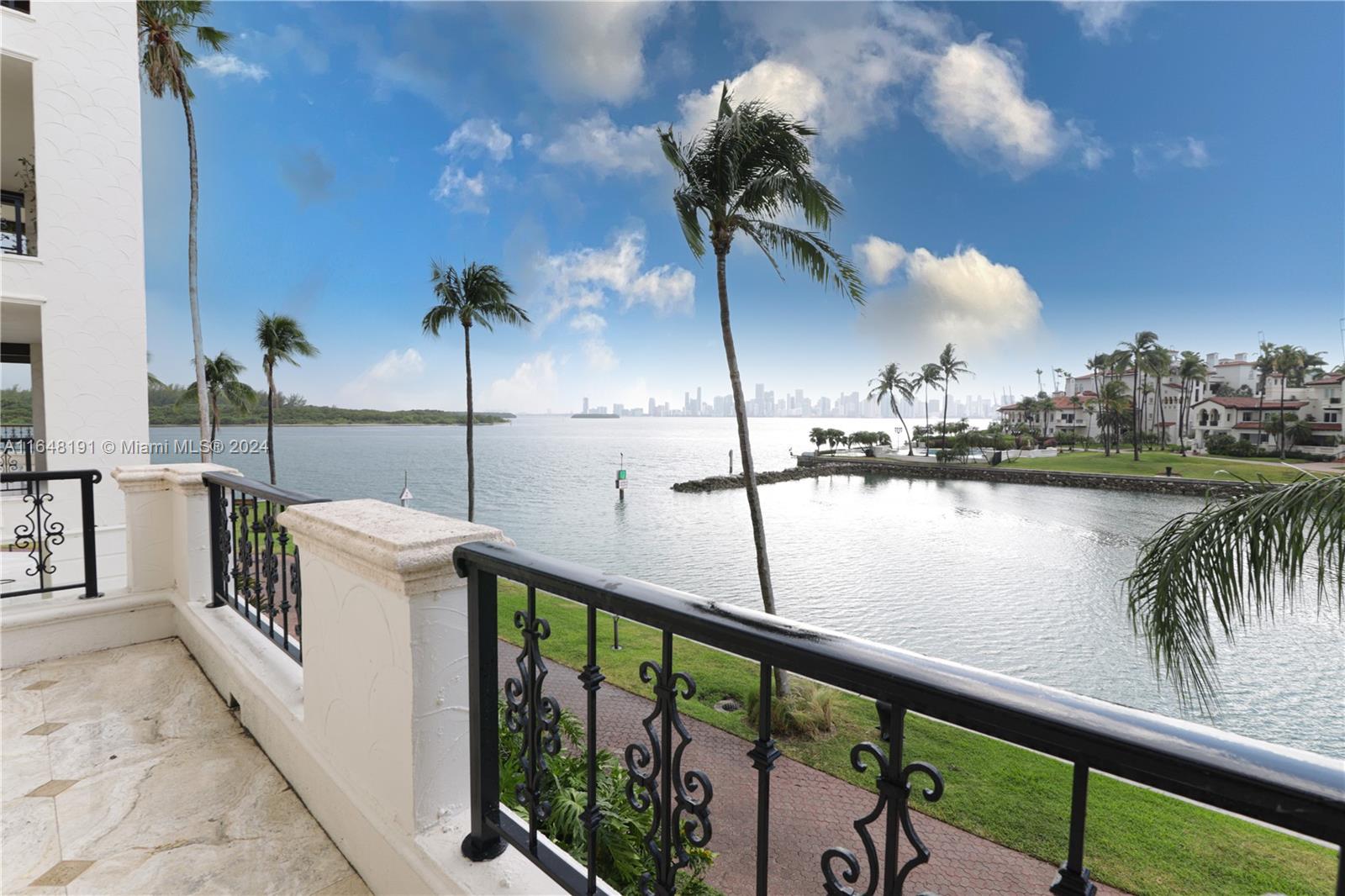 a view of a balcony with lake view