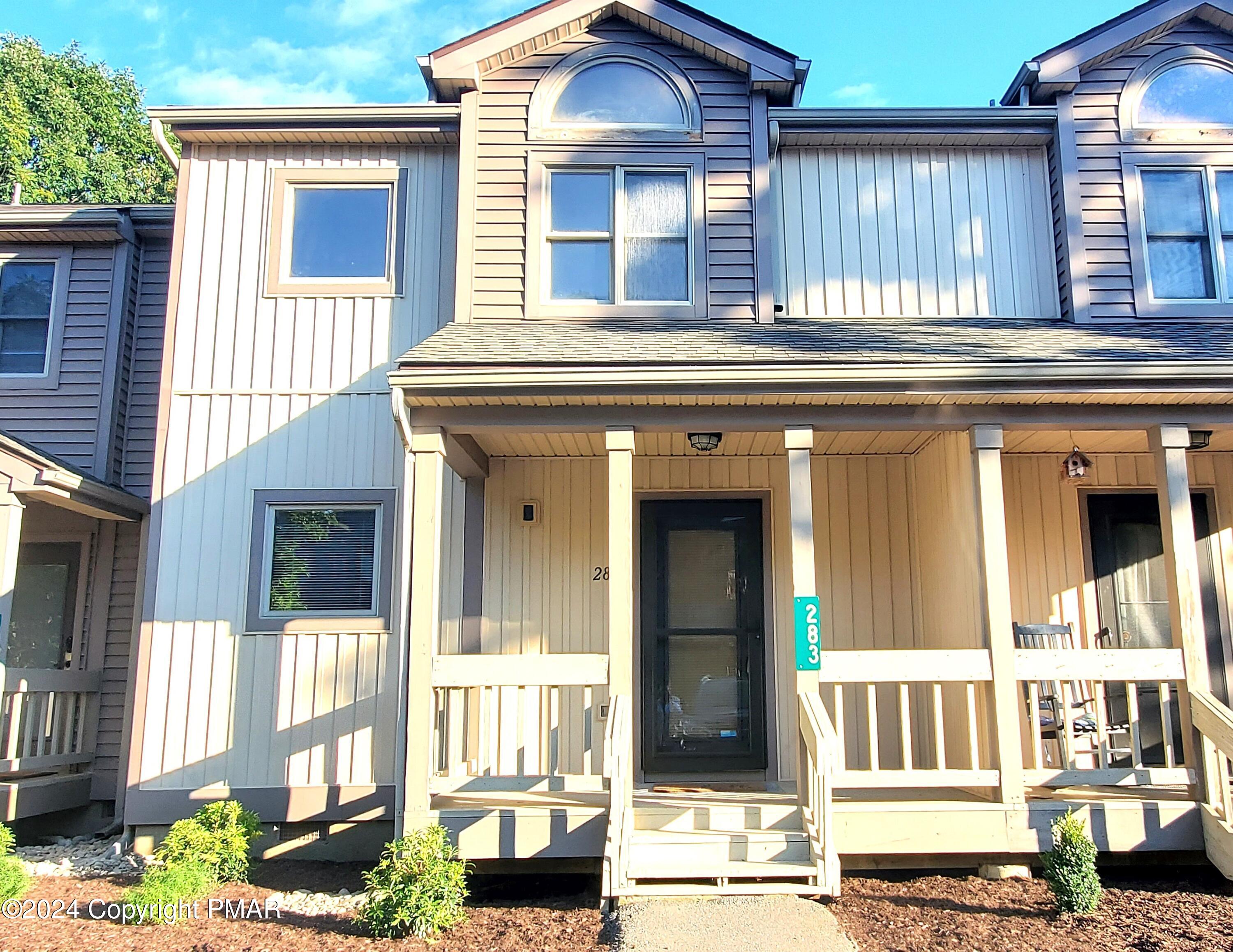 a front view of a house