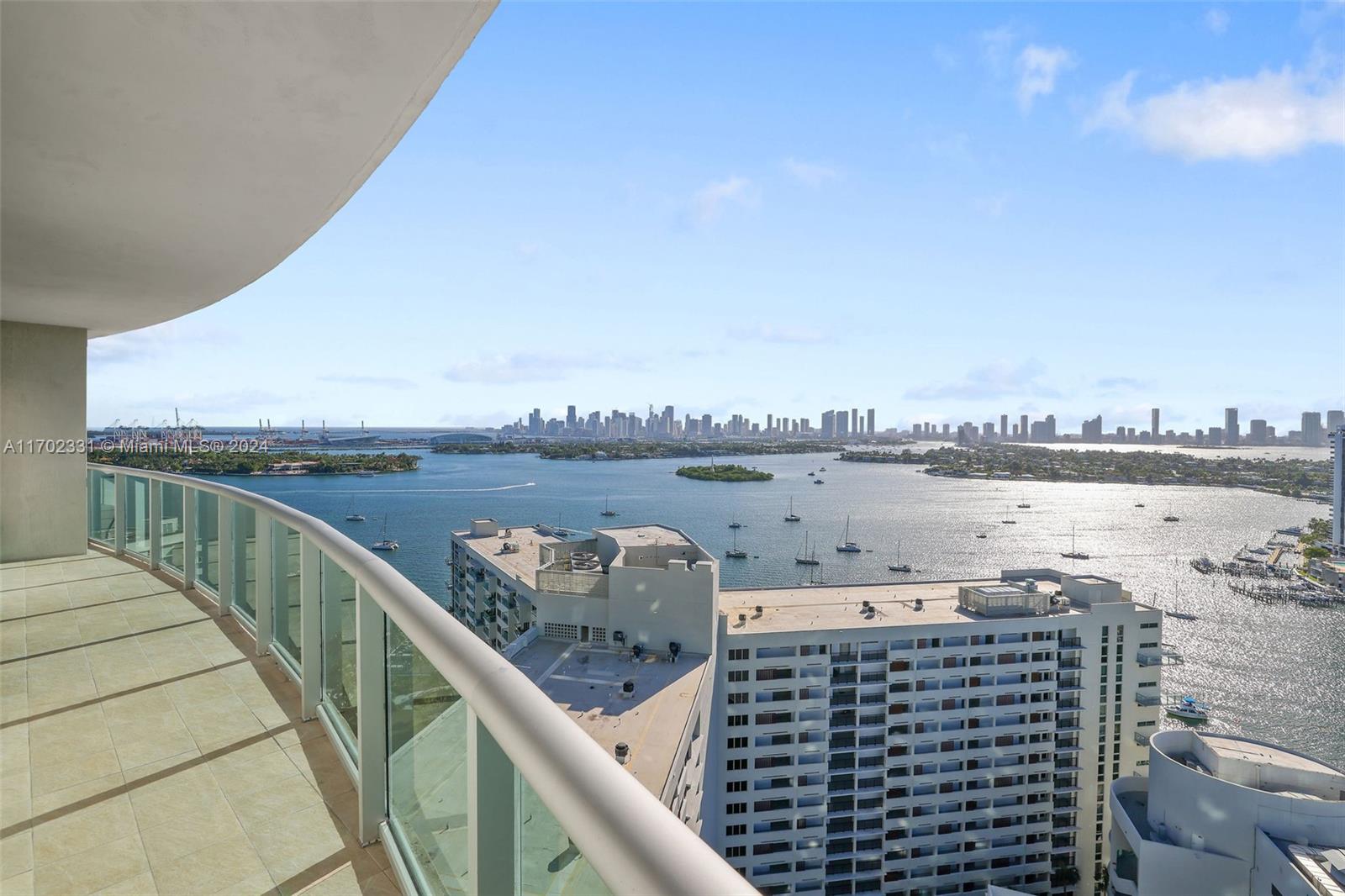 a view of a balcony with city view