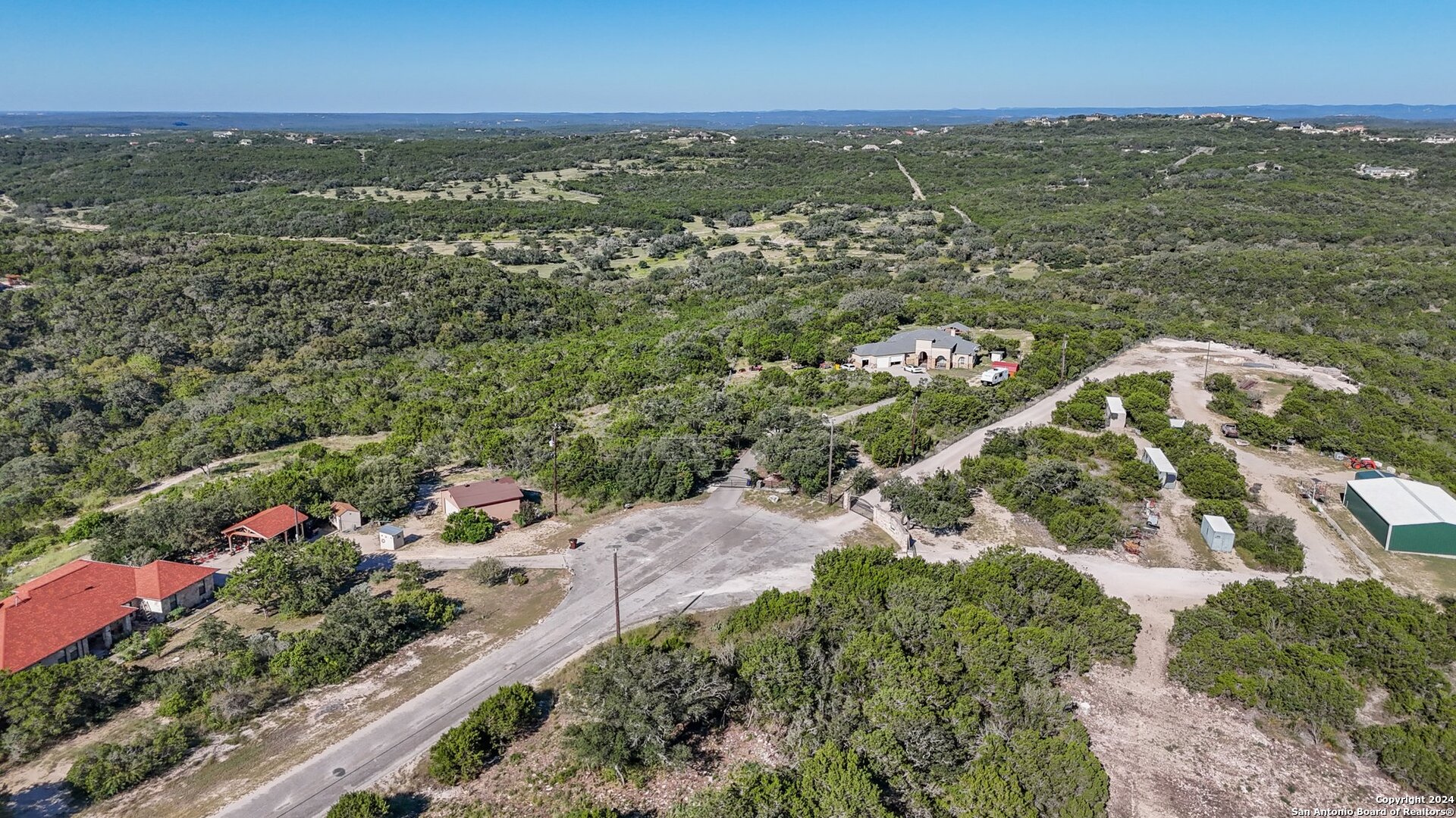 an aerial view of multiple house