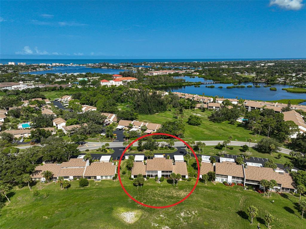 an aerial view of multiple house