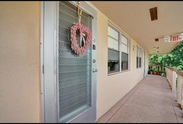 a view of a door with a glass door