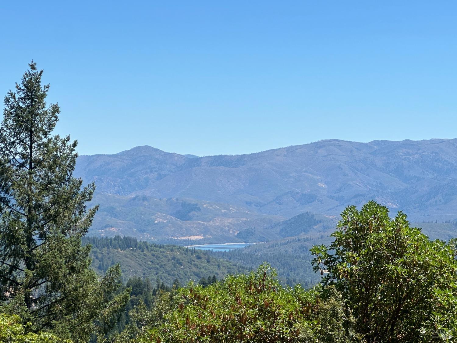 a view of mountain and tree