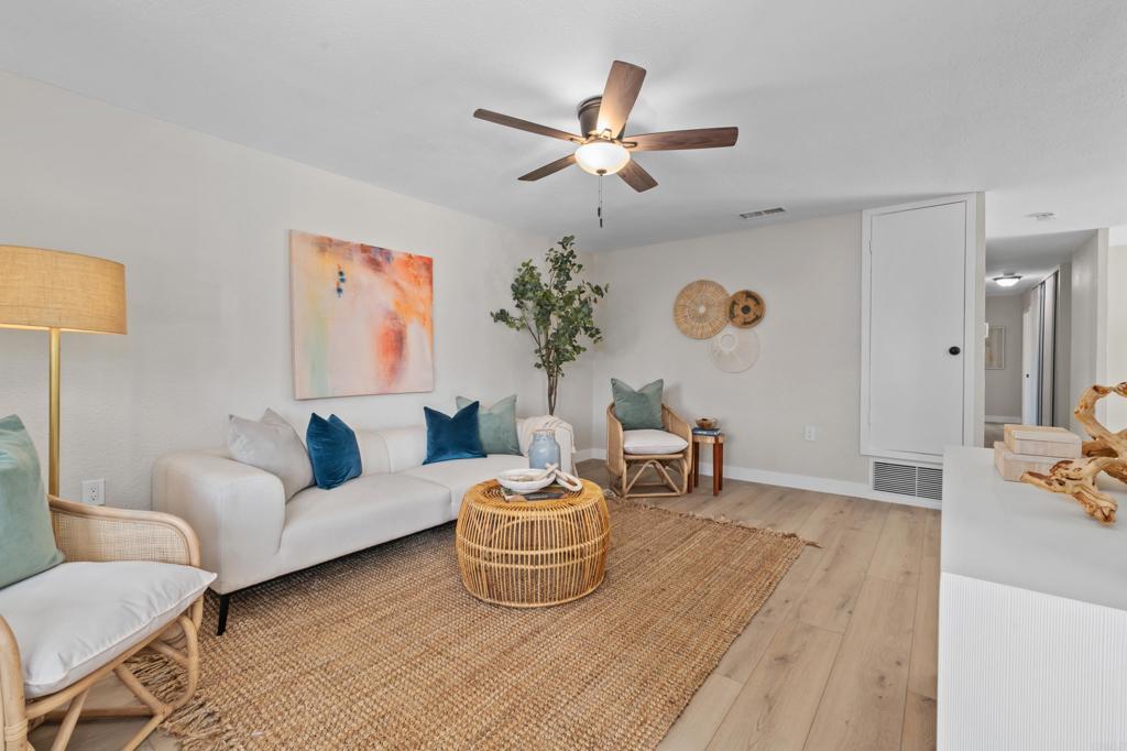 a living room with furniture