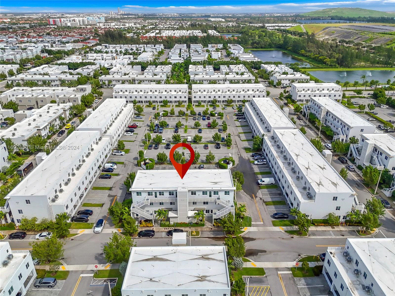 an aerial view of multiple house