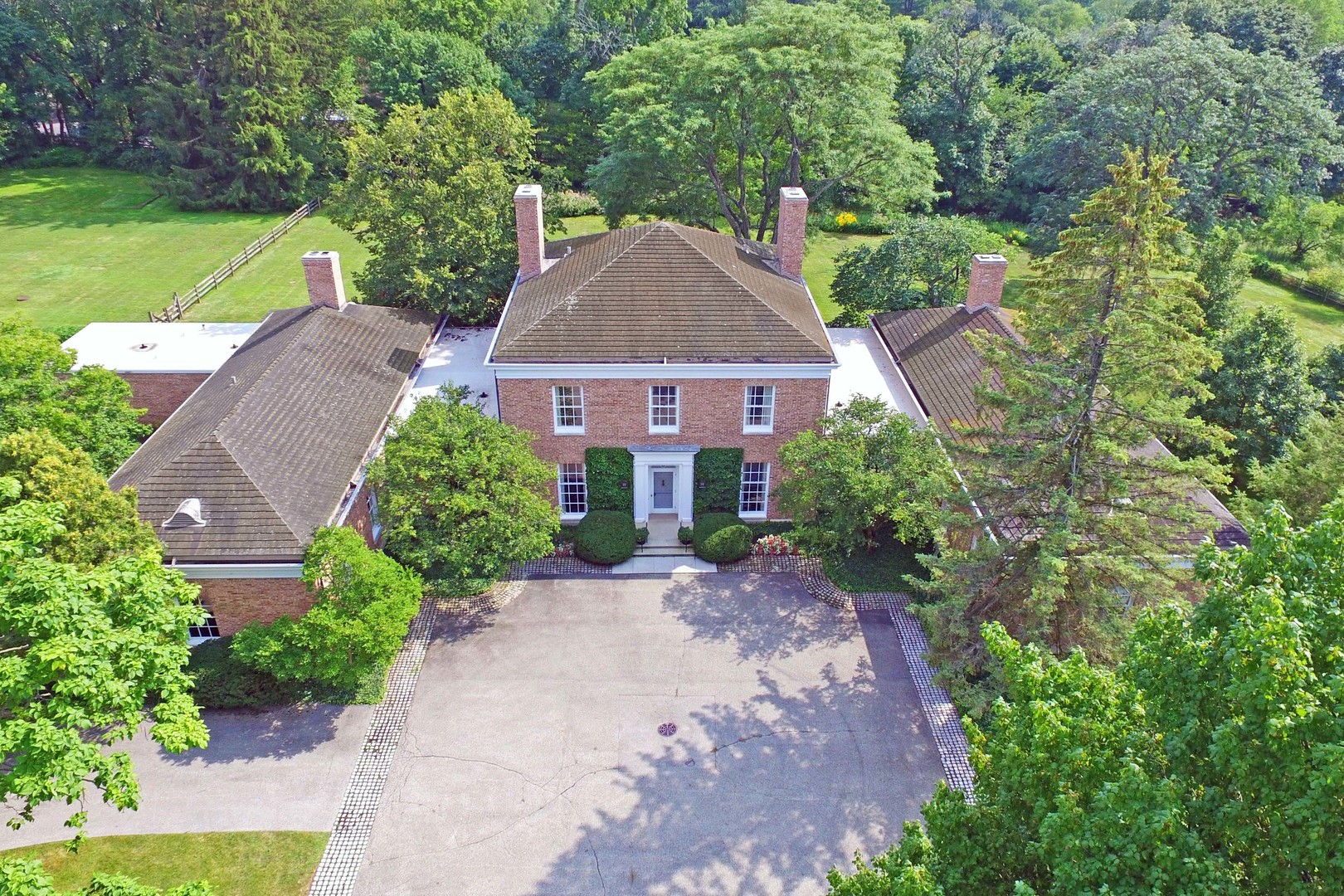 an aerial view of a house