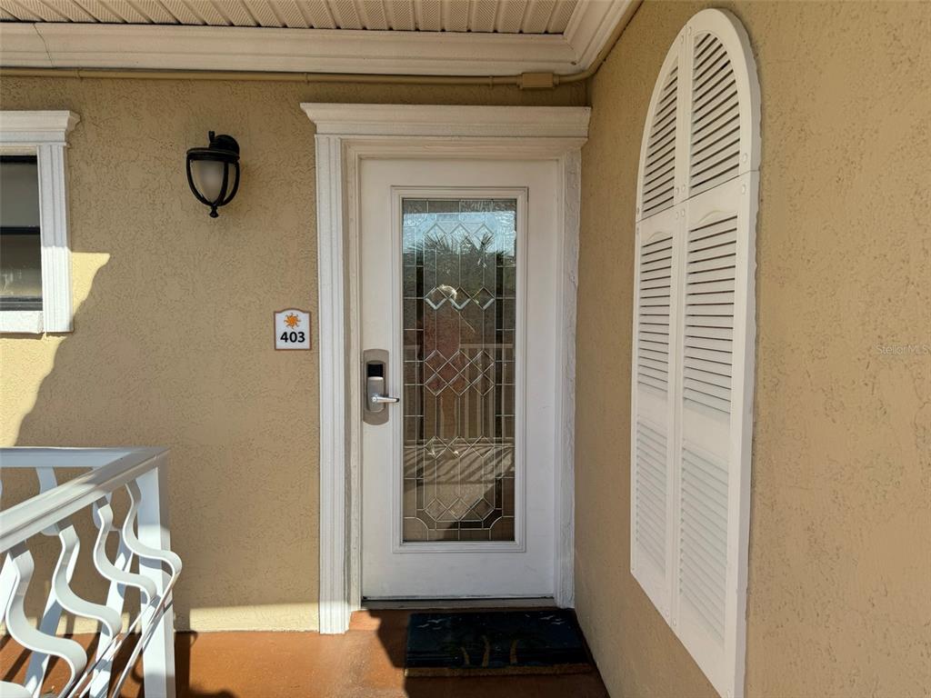 a view of front door of house