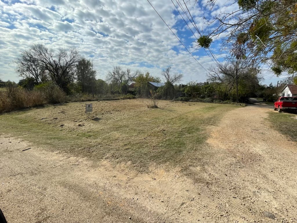 a view of a field with trees