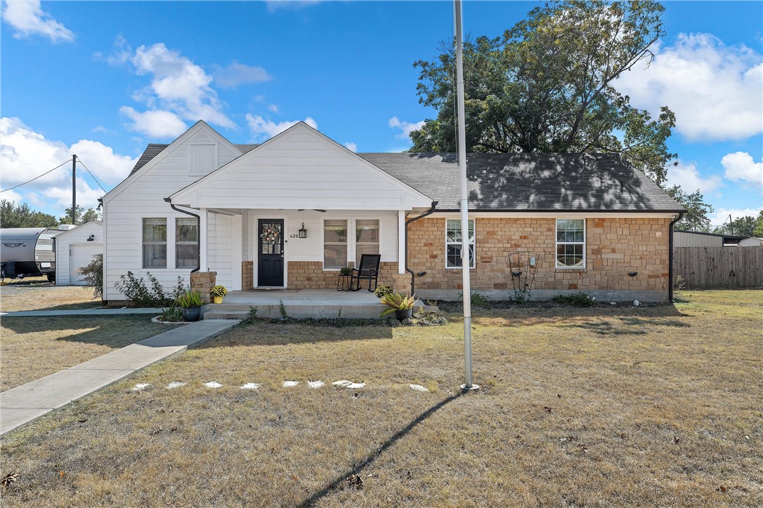 a view of a house with a patio