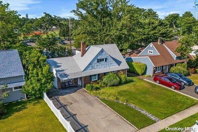 an aerial view of a house