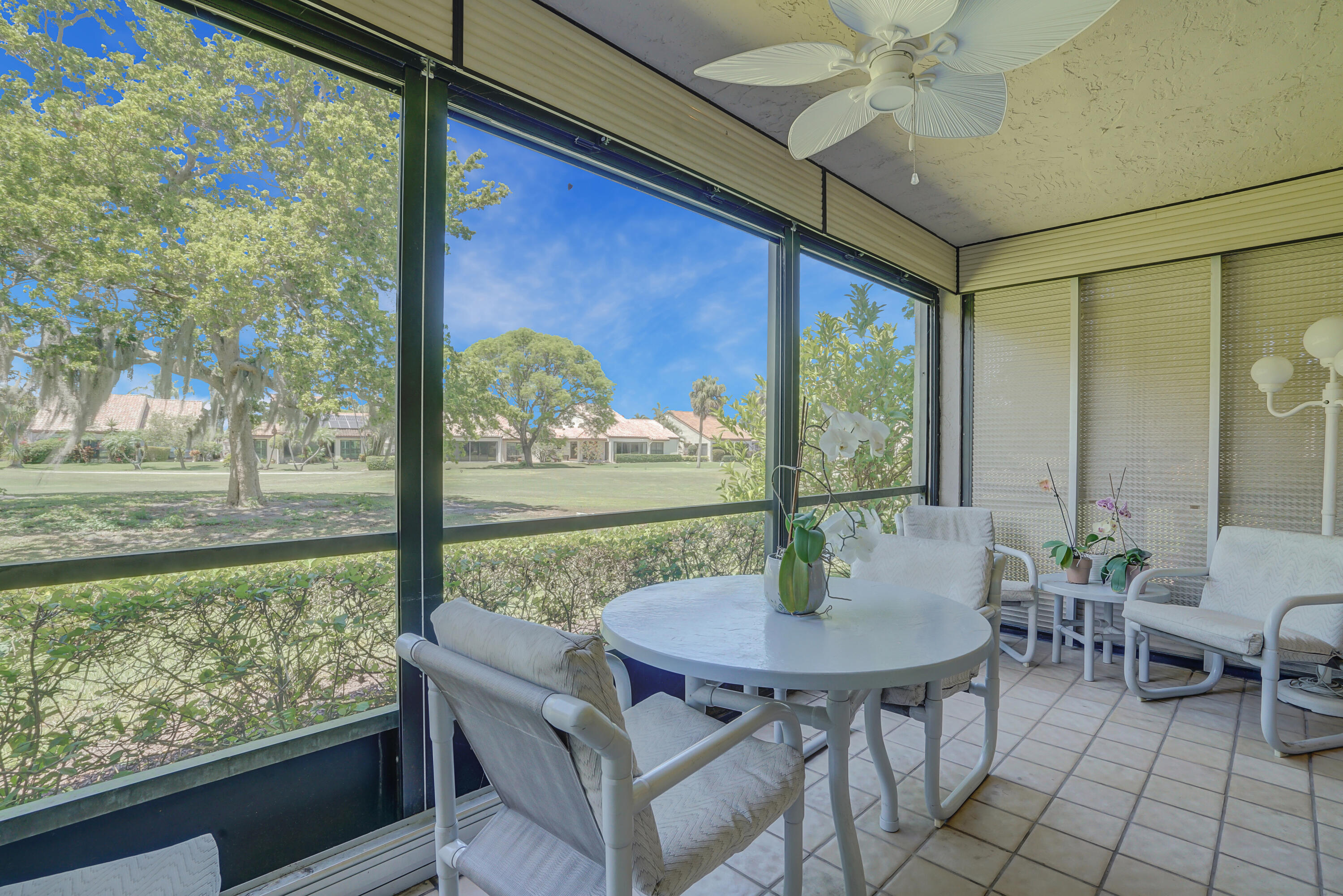 a view of a outdoor space with seating area