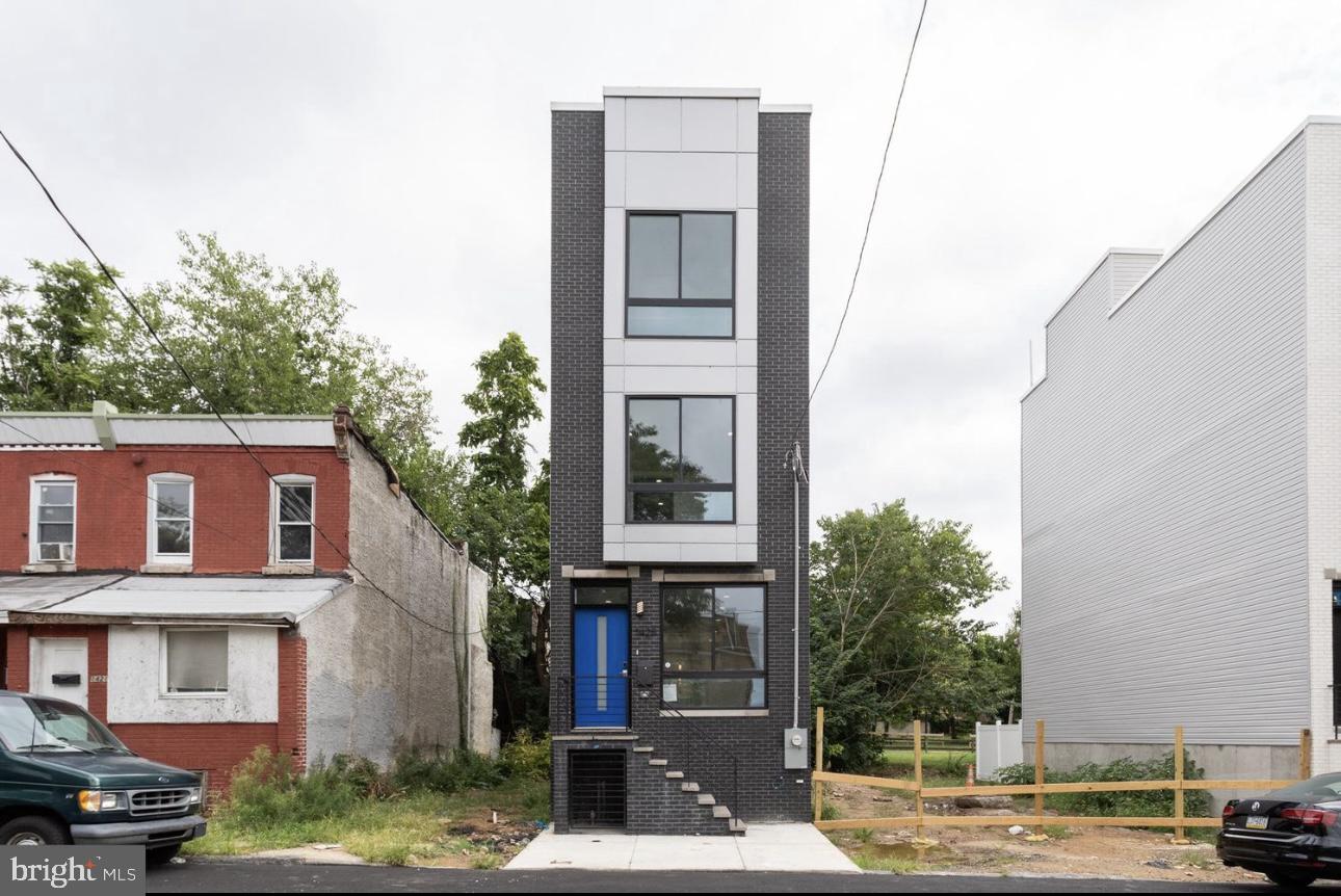 a view of a building with street view