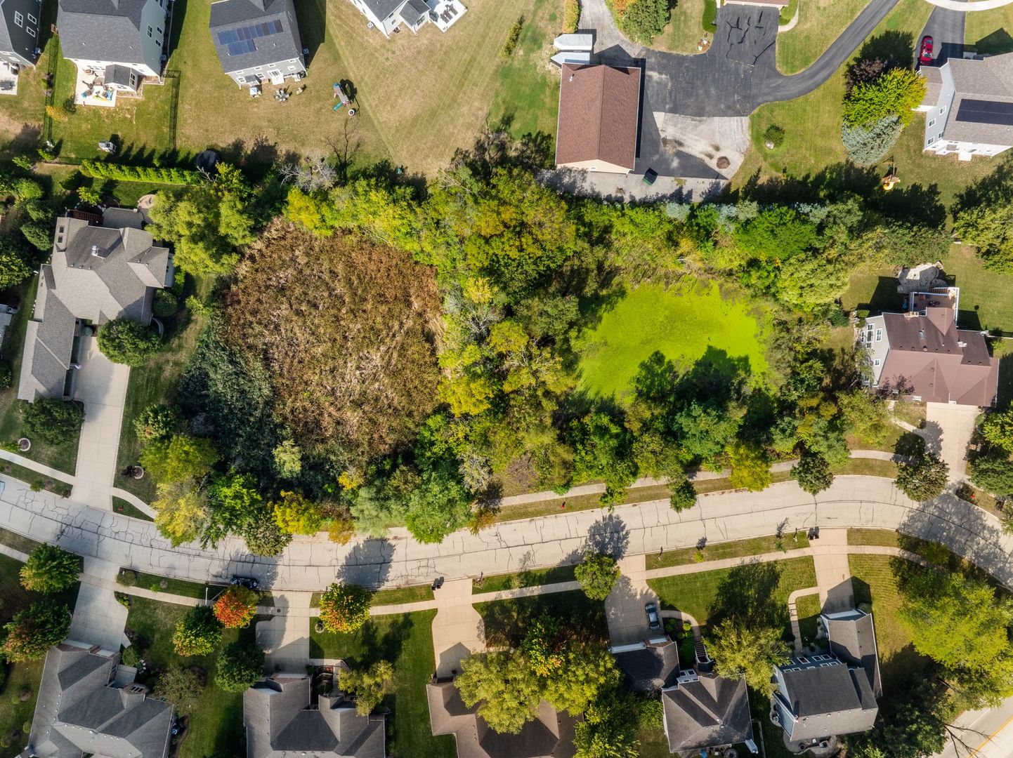 an aerial view of multiple house