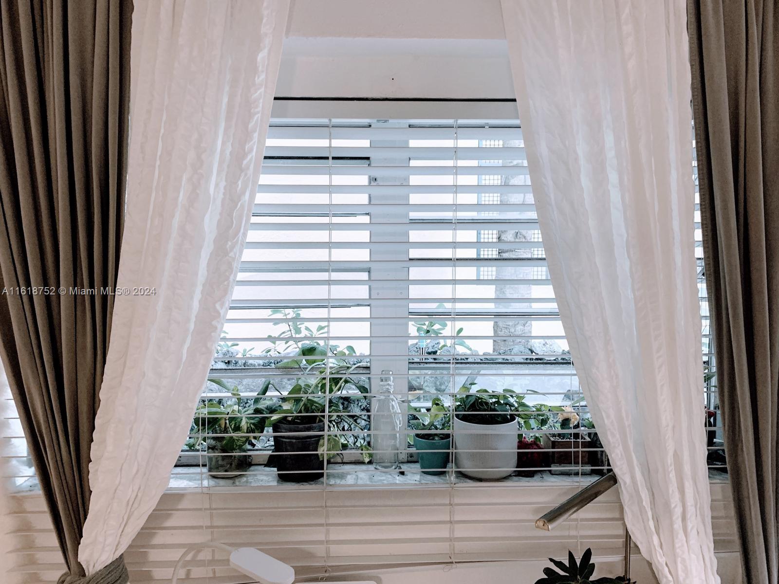 a view of balcony with potted plant