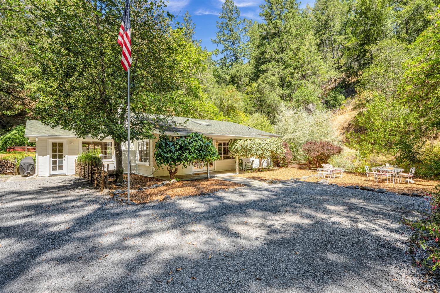 a view of a outdoor space in front of a house