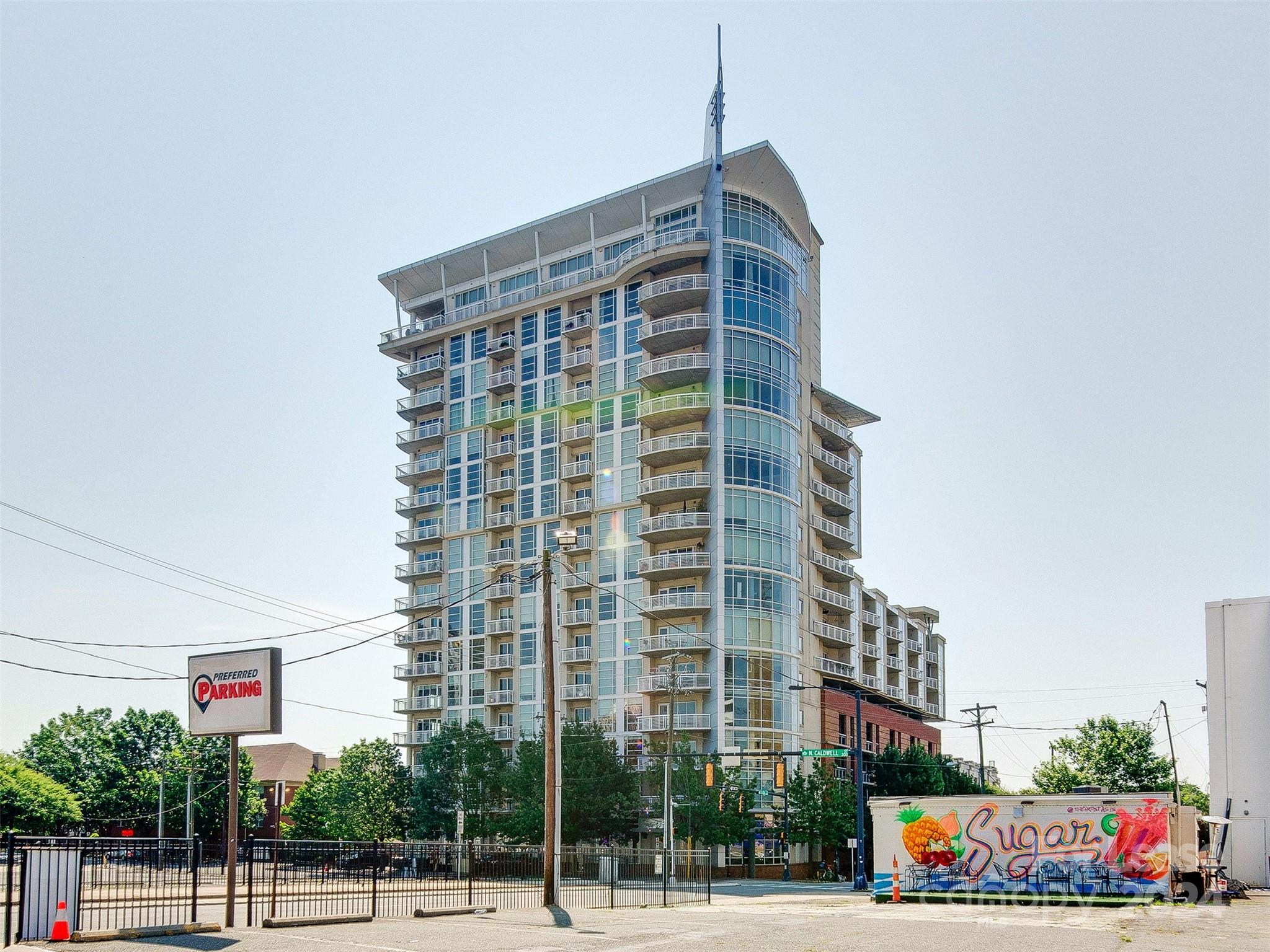 a front view of a building