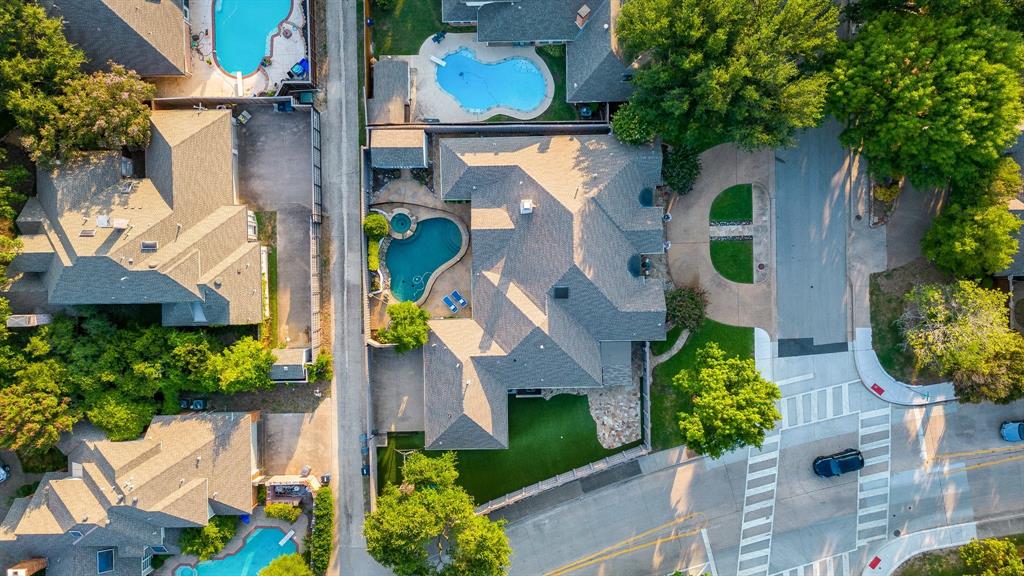 an aerial view of a house