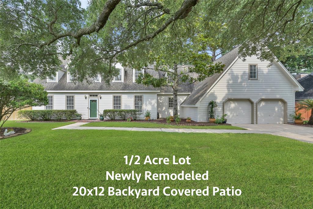 Welcome to 15403 Winterhaven... A spacious Cape-Cod style two-story home with a 1/2 acre lot that includes a 20x12 backyard covered patio that's perfect for outdoor living.