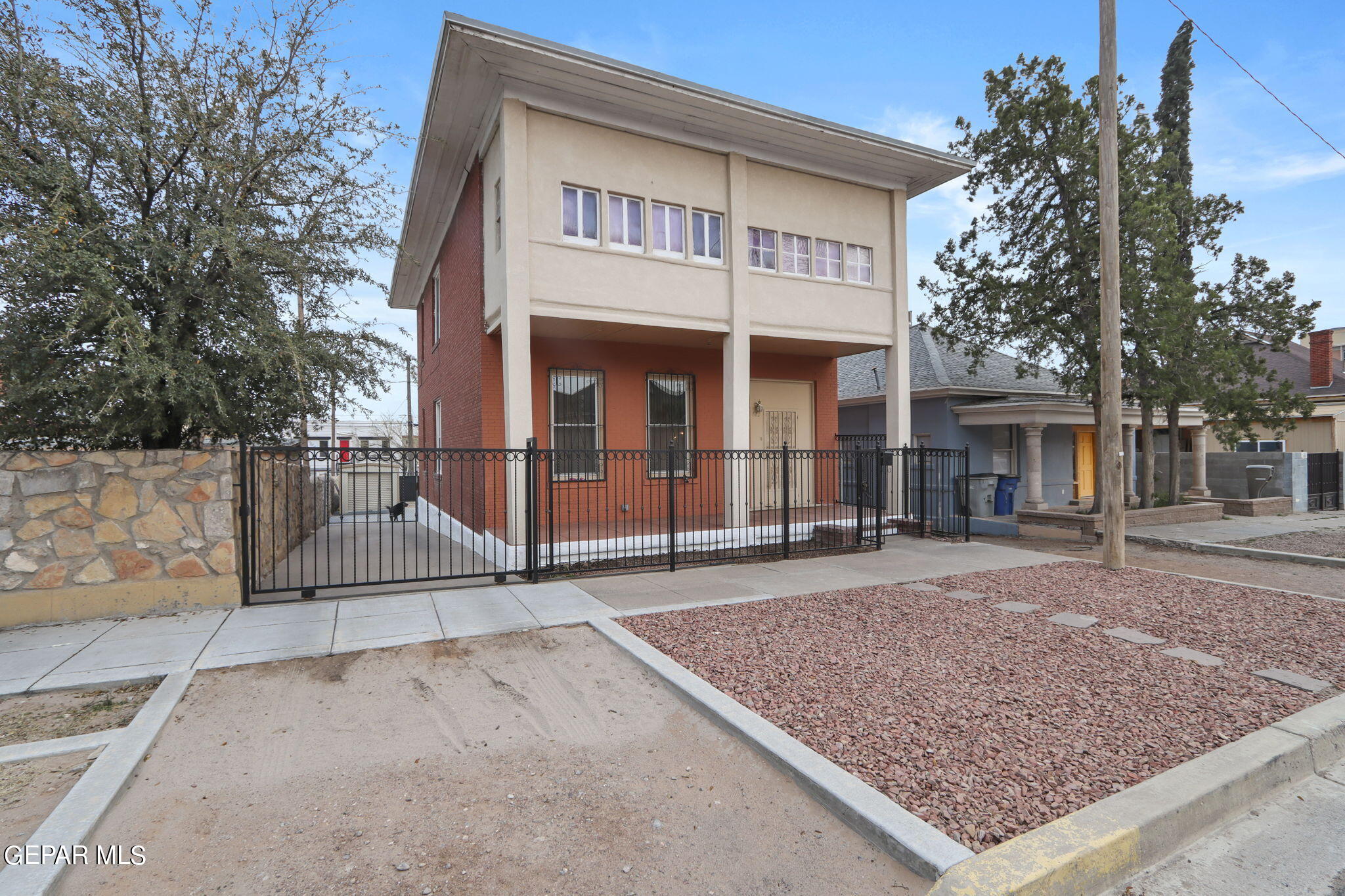 front view of a house with a glass door