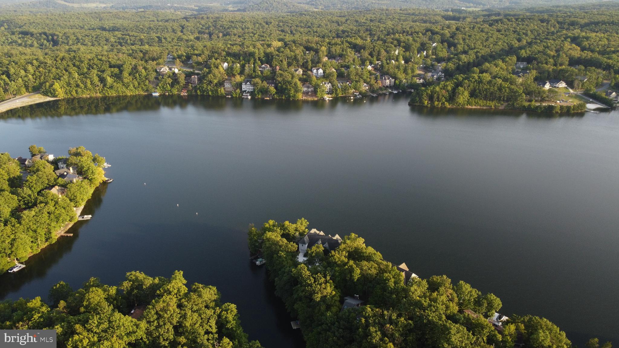 a view of a lake with a mountain view