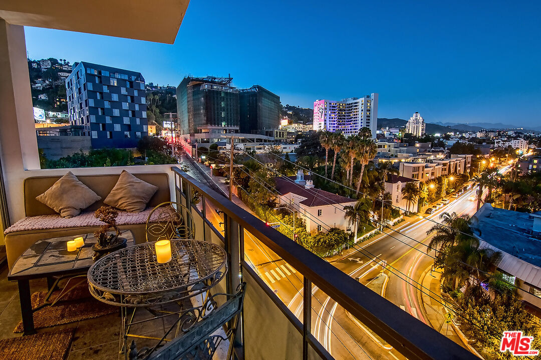 a city view from a balcony