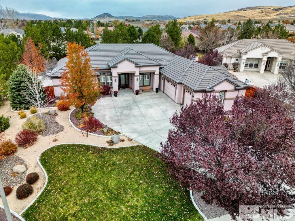 an aerial view of a house