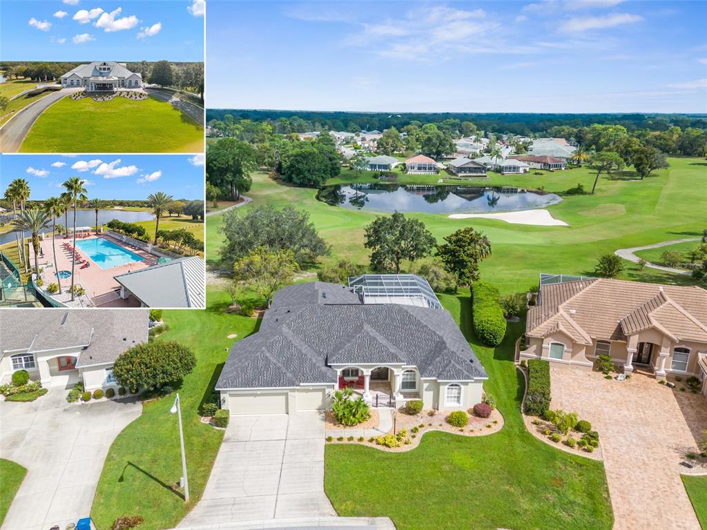 an aerial view of a house with garden space and outdoor space