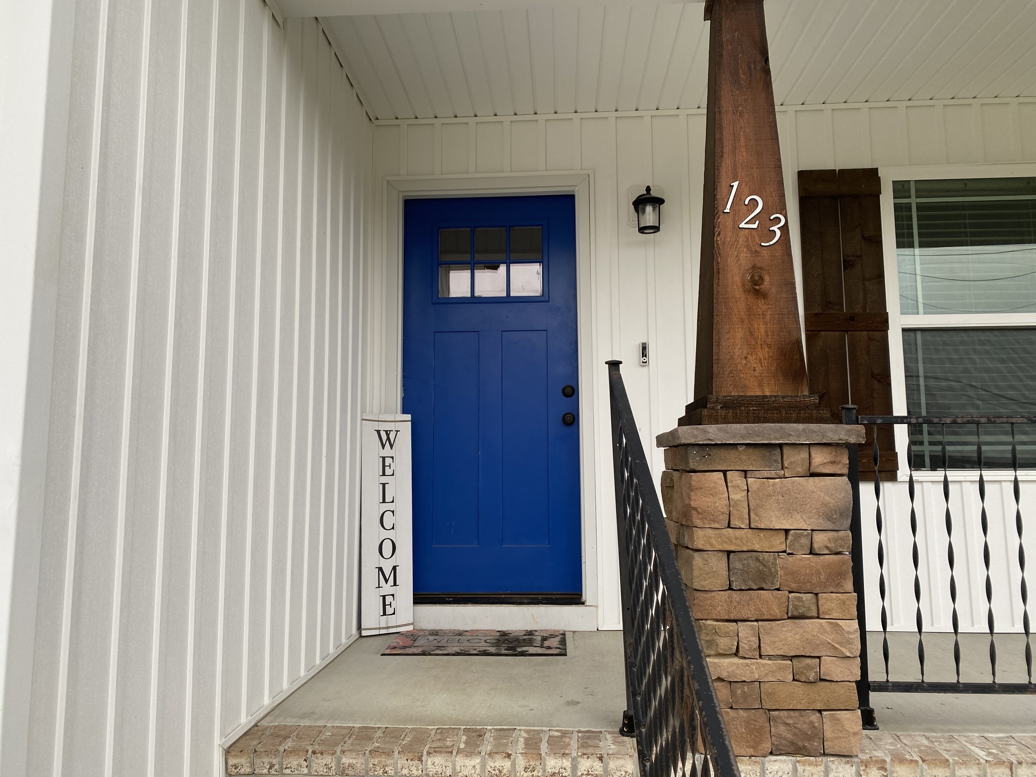 a view of a door of the house