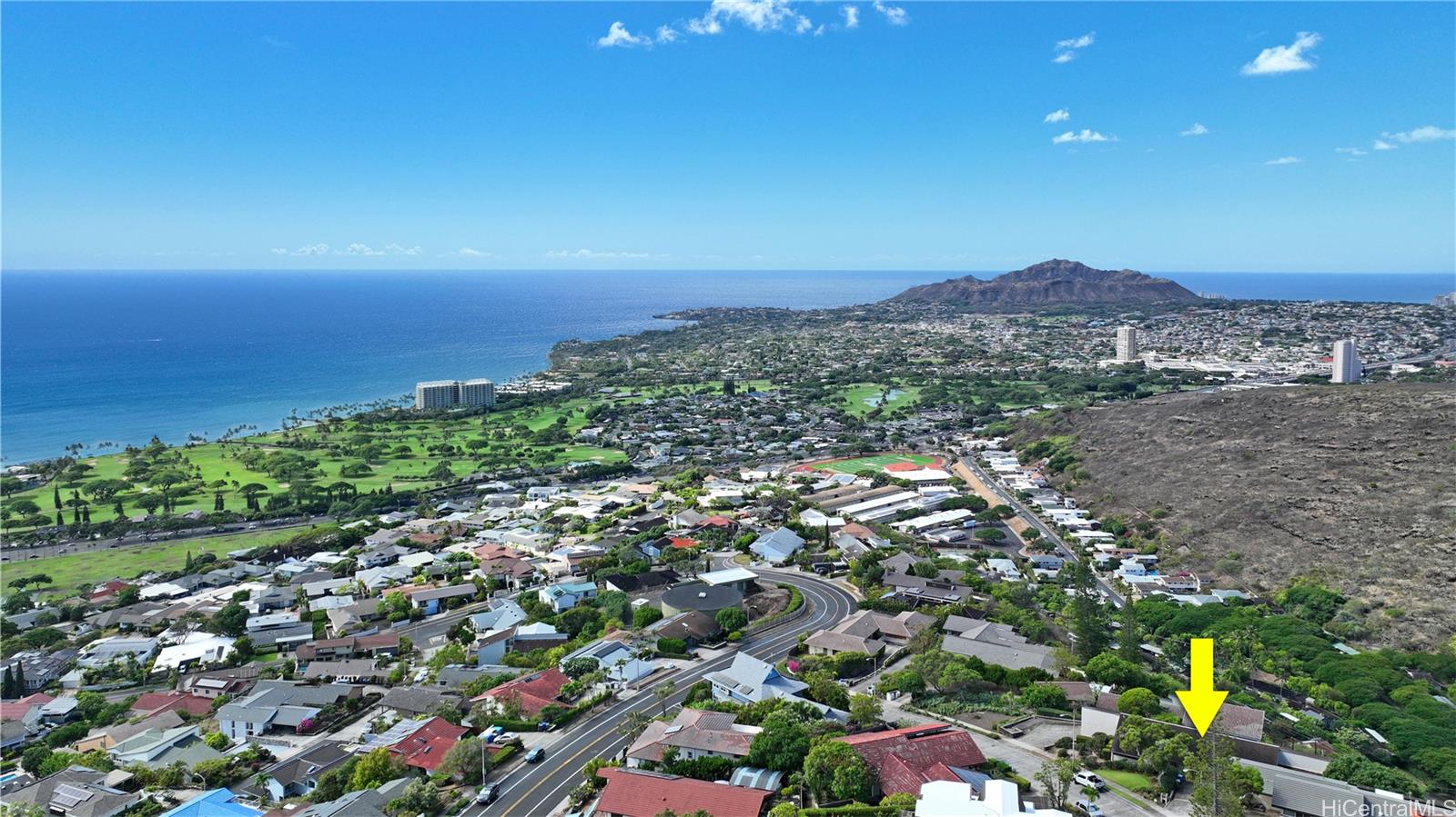 a view of a city with ocean