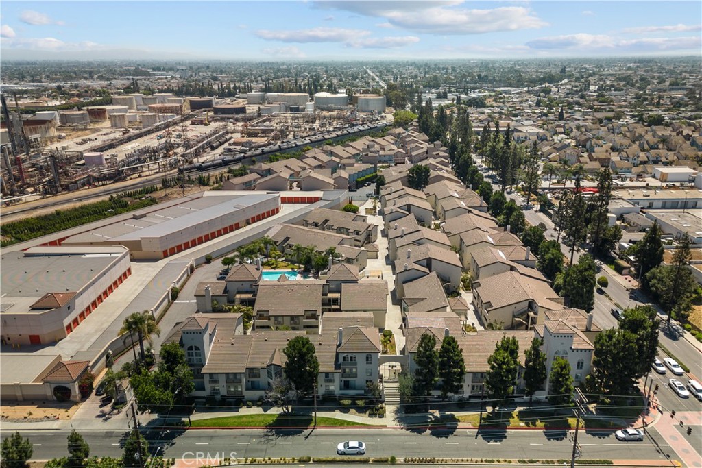 an aerial view of a city