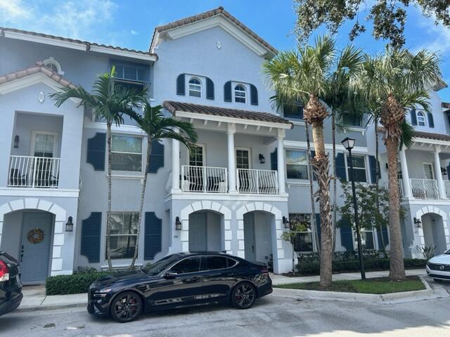 a car parked in front of a building