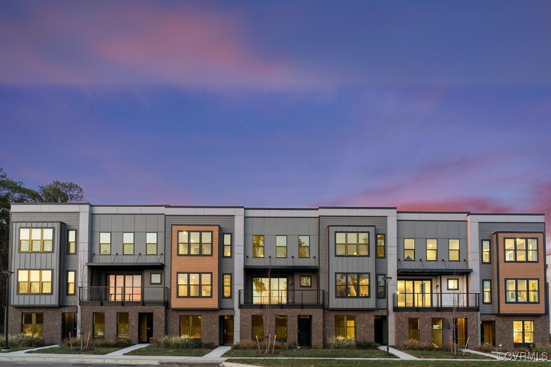 a front view of a multi story residential apartment building