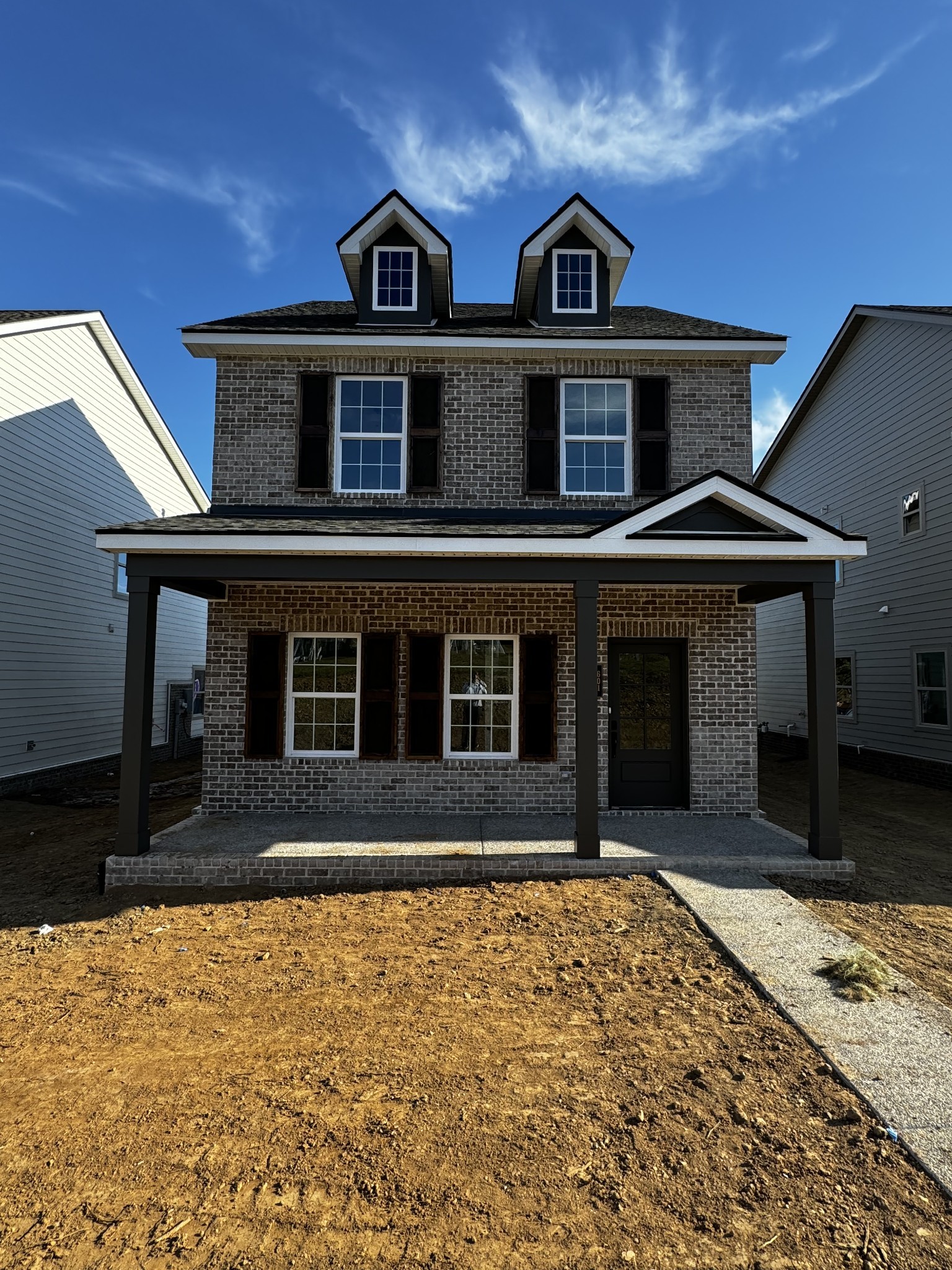 a front view of a house