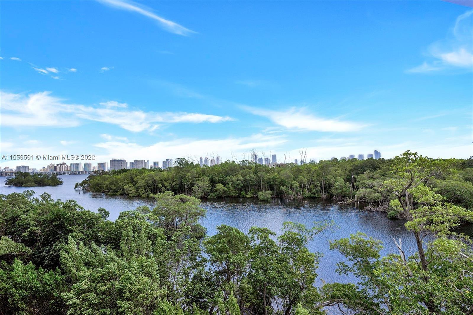 Gorgeous view of the Intracoastal & Oleta. River SP. You have this close contact with nature that you miss from higher floors, and here, you still have the view of Sunny Isles buildings