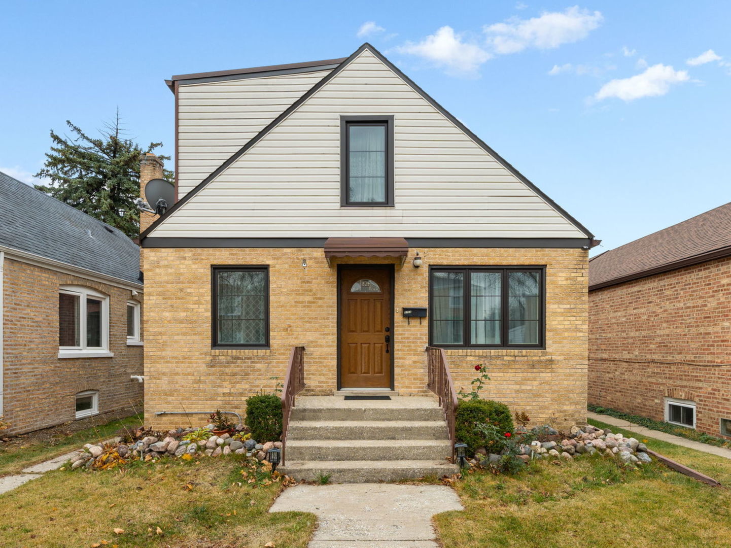 a front view of a house