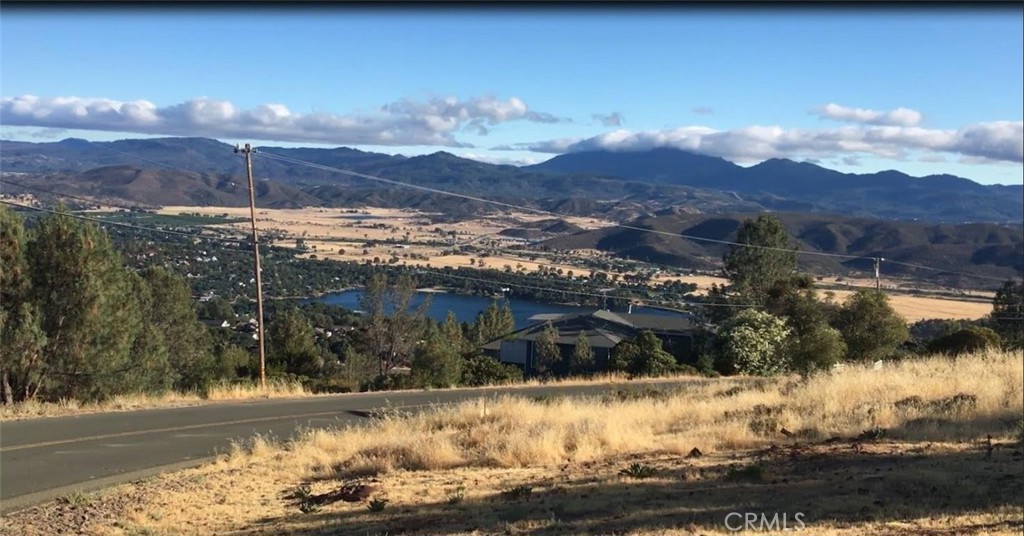 a view of a town with mountain