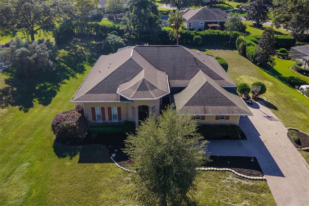 an aerial view of a house