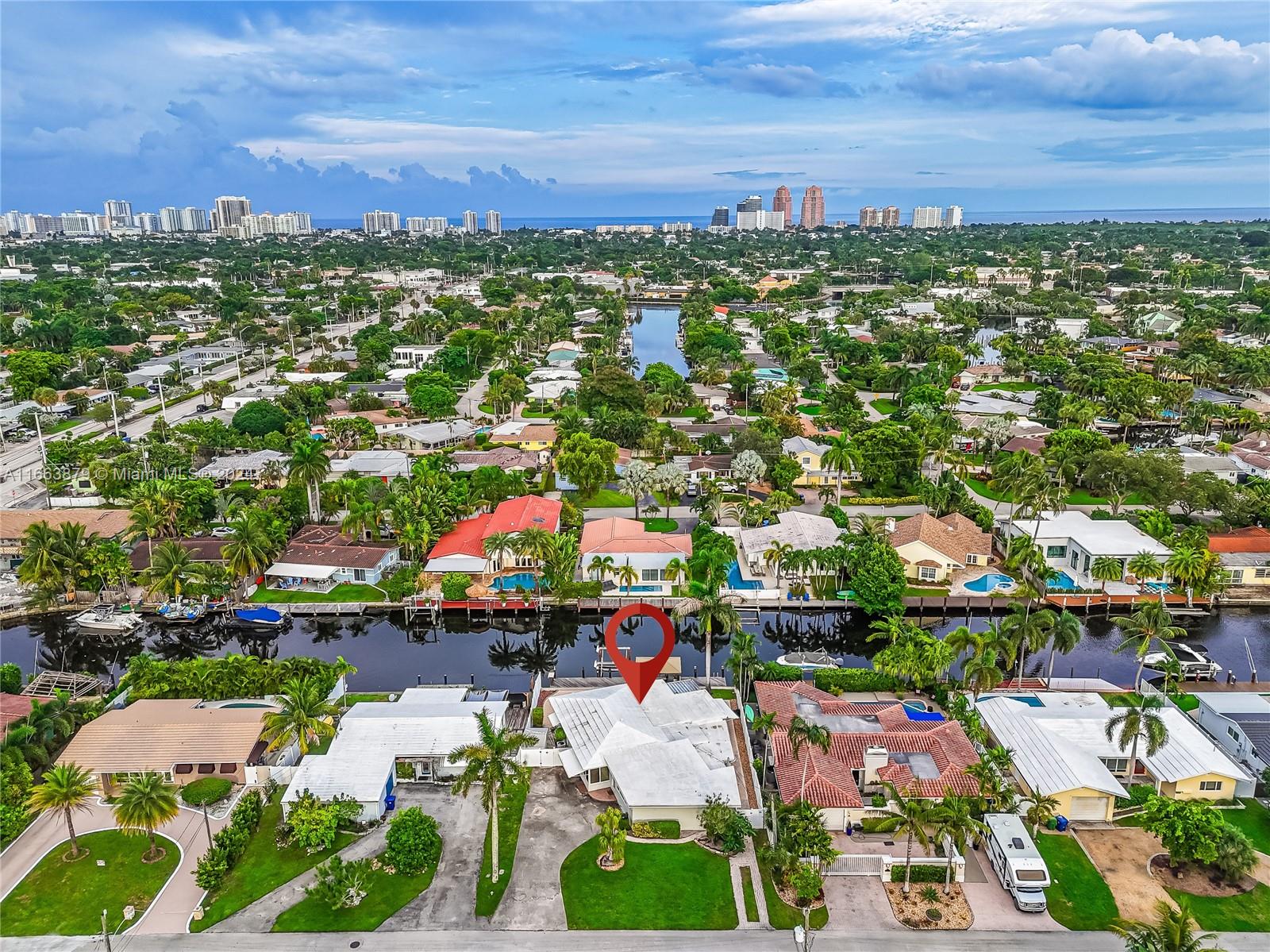 an aerial view of multiple house