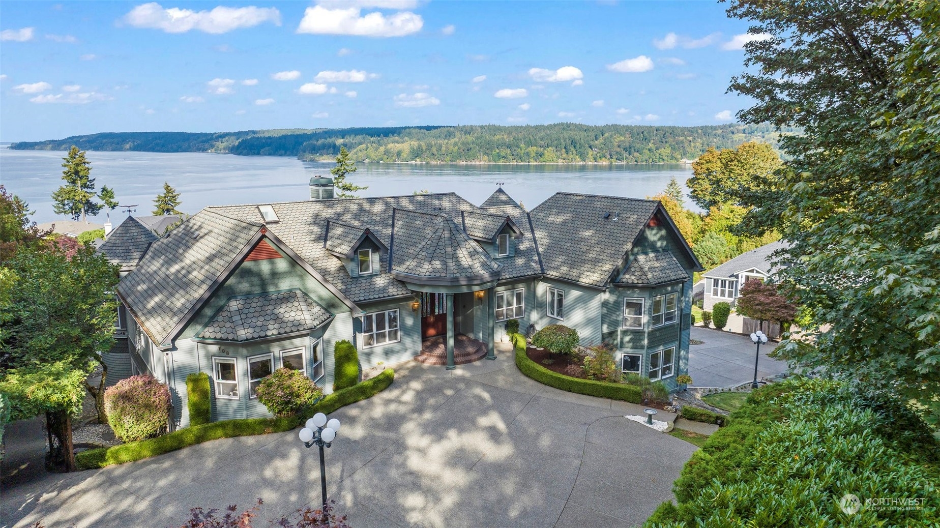 an aerial view of a house