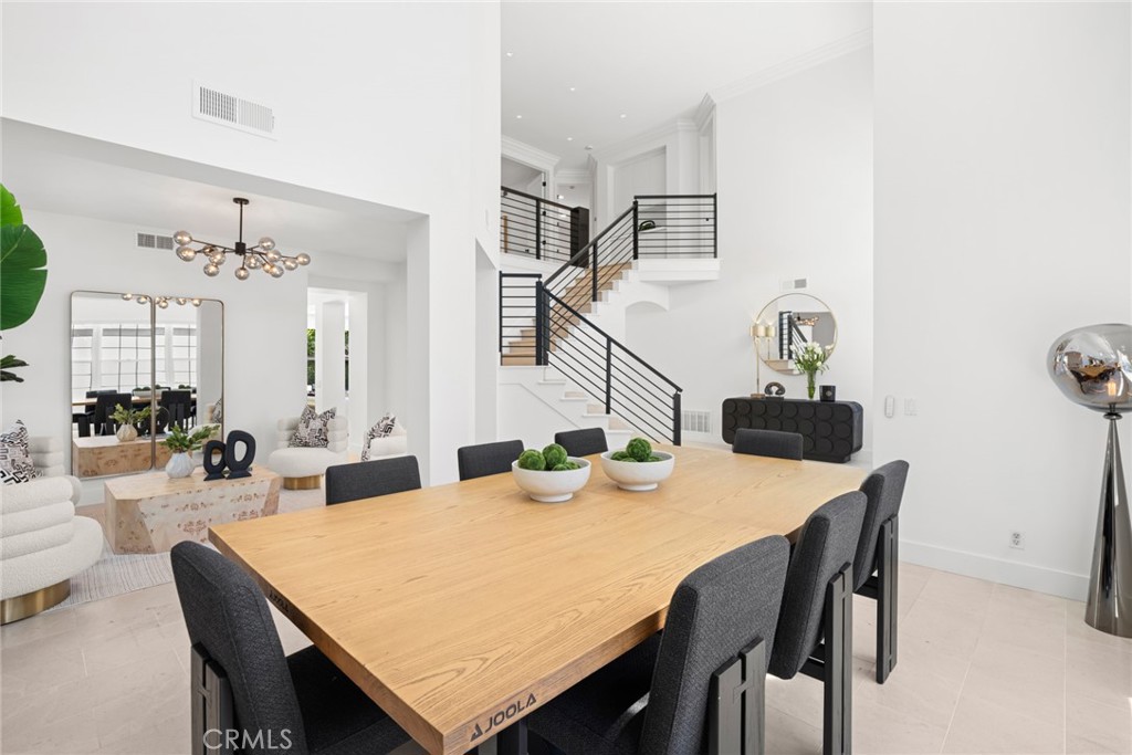 a view of a dining room and livingroom