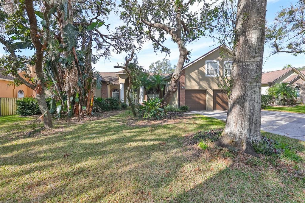 a view of a house with a yard