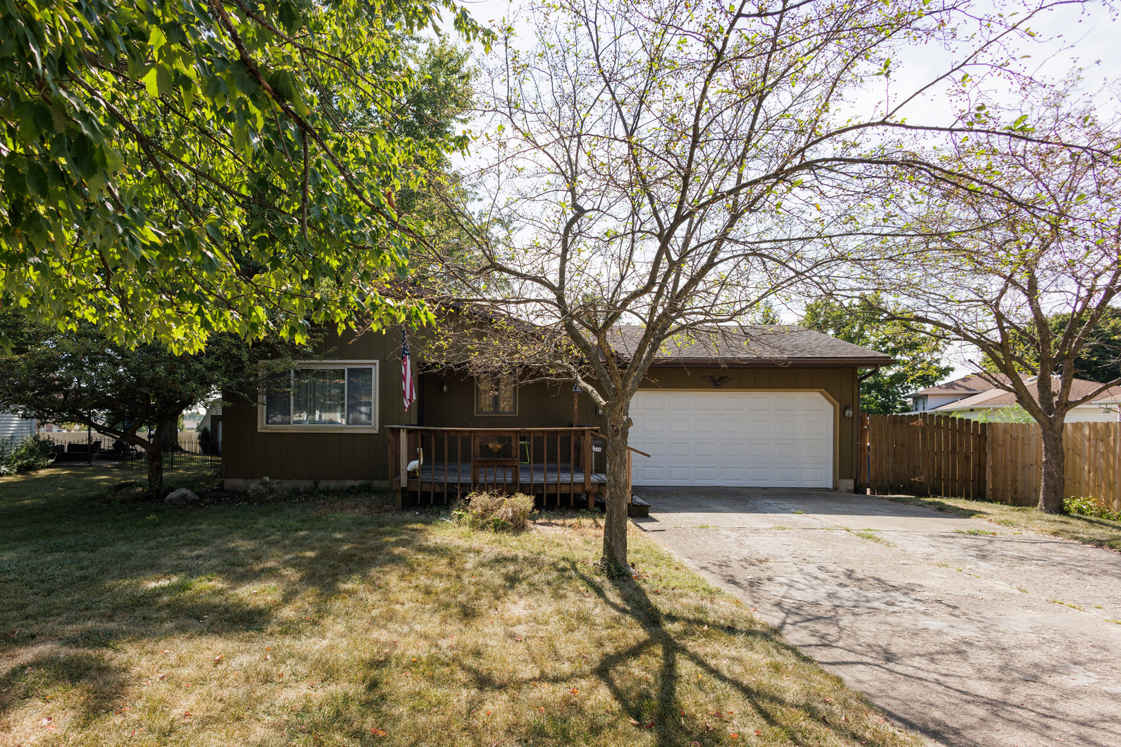 a house with trees in front of it