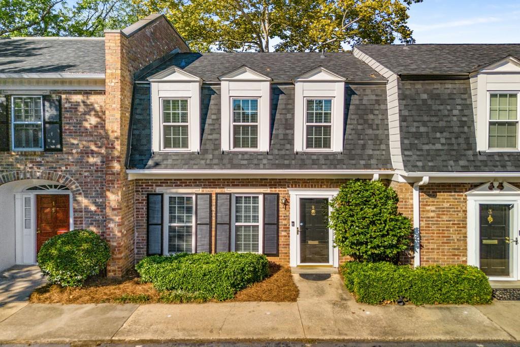 front view of a brick house