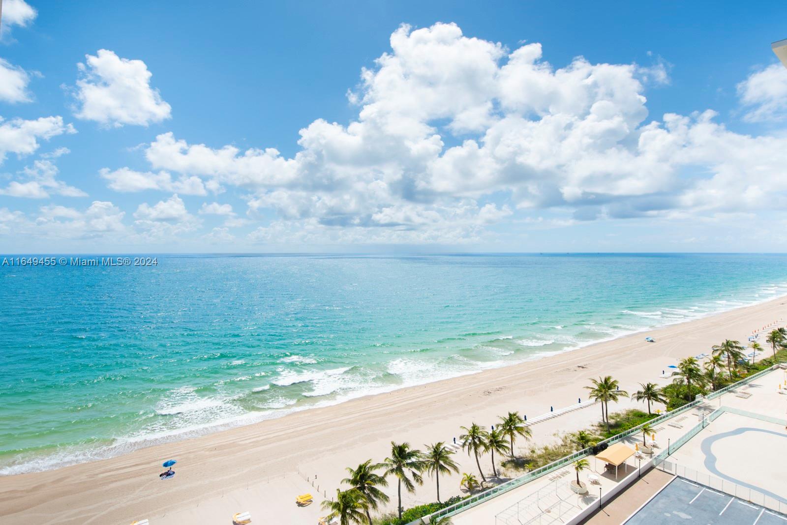 a view of an ocean and beach